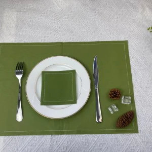 bulk grass green cloth placemats for events & catering