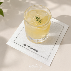 custom apple green cloth coaster – reusable cloth coaster for bar & coffee shops (复制)