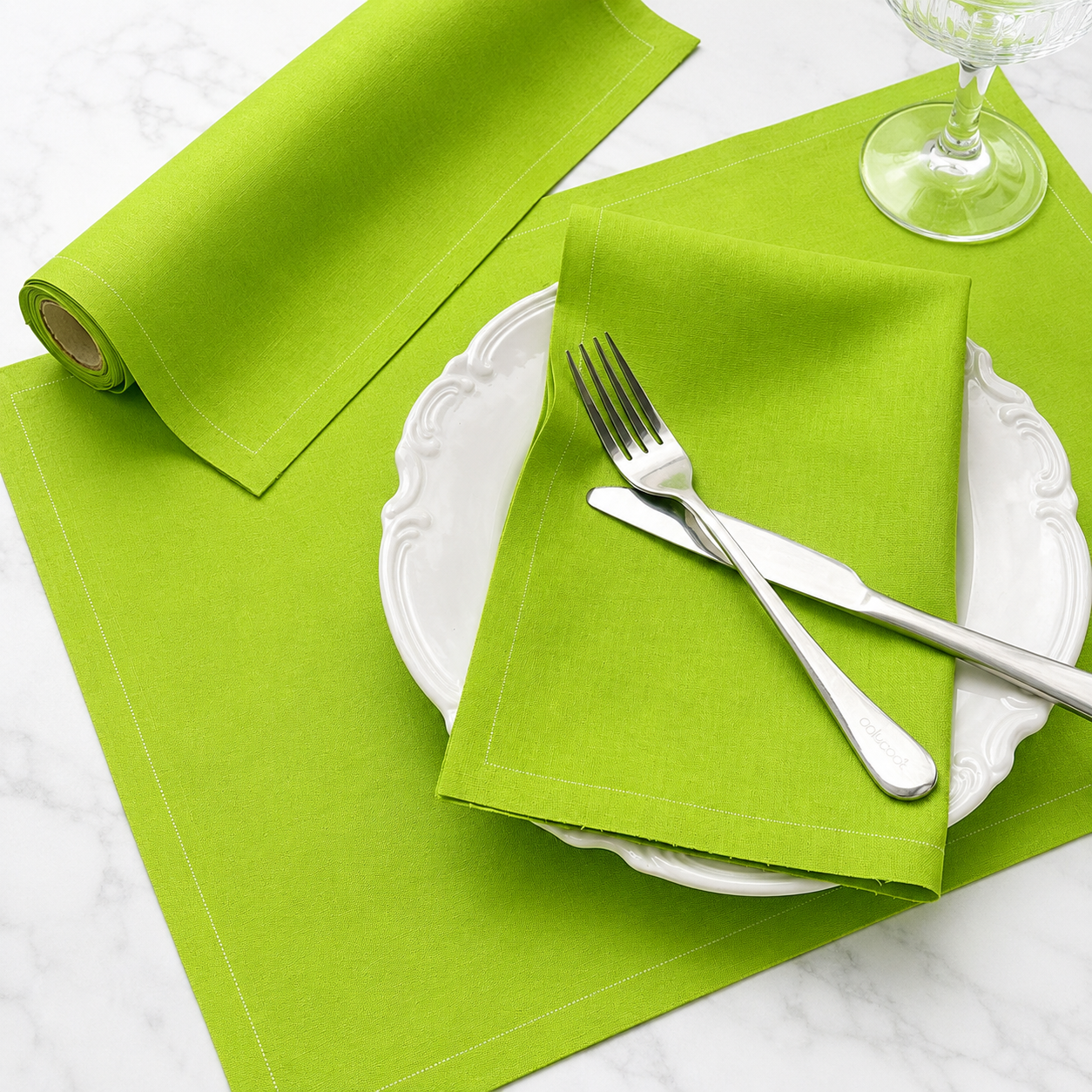 green apple green cotton tablecloth, can be customized with logo green apple green cotton tablecloth, can be customized with logo