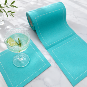 custom orange cloth coaster – vibrant fabric coaster for dining & events (复制)